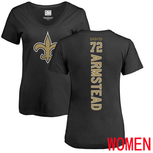 New Orleans Saints Black Women Terron Armstead Backer Slim Fit NFL Football #72 T Shirt->youth nfl jersey->Youth Jersey
